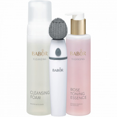Silikonowa szczoteczka do oczyszczania twarzy w zestawie z kosmetykami do demakijażu - edycja limitowana. Silicone Cleansing Brush - zestaw
